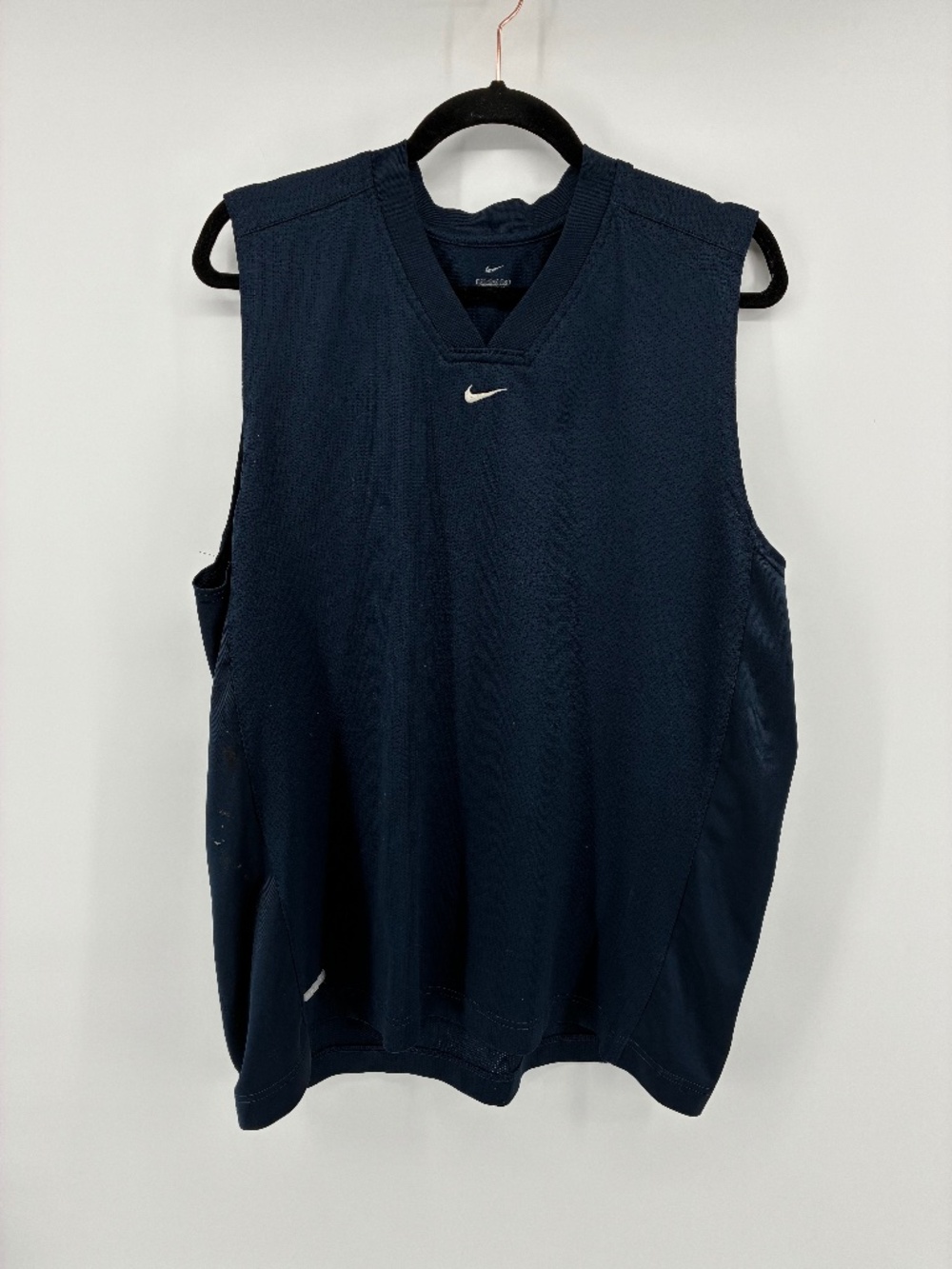 MASSIVE $10 SALE Nike Men’s Dark Blue Sleeveless Athletic Jersey with White Swoo